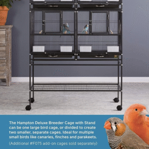 Prevue Pet Products F070 Hampton Deluxe Divided Breeder Cage with Stand,Black Hammertone,1/2"