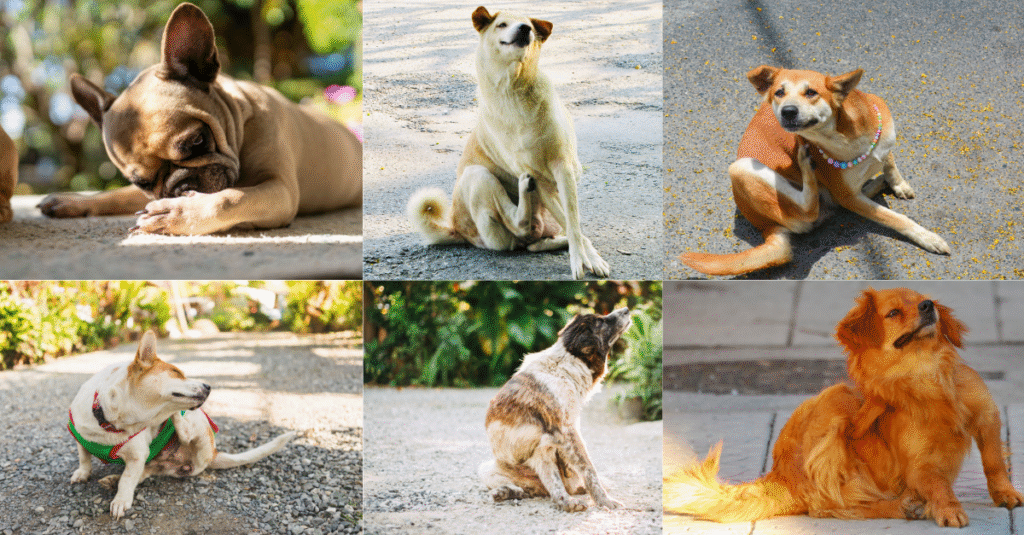 dog scratching itchy skin from food allergy UK