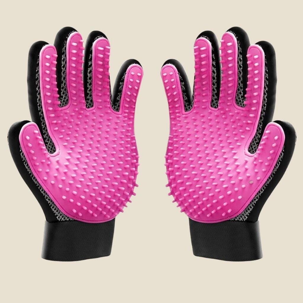 cat grooming brush gloves